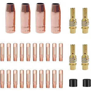 MIG 30-Pack MB15 15AK welding  Accessory Kit ;Welding contact Tips 0.035" 0.9mm,Gas Nozzle/Contact Tip Holder Fit MIG Co2 Welding , Copper (0.035" Accessory Kit)