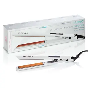 Tiri Pro TitanTouch Digital Flat Iron – 1” Rose Gold Titanium Plates | Hair Straightener with Adjustable Temp, Auto Shut-Off & Dual Voltage - Frizz-Free Shine - Hair Styling Tool