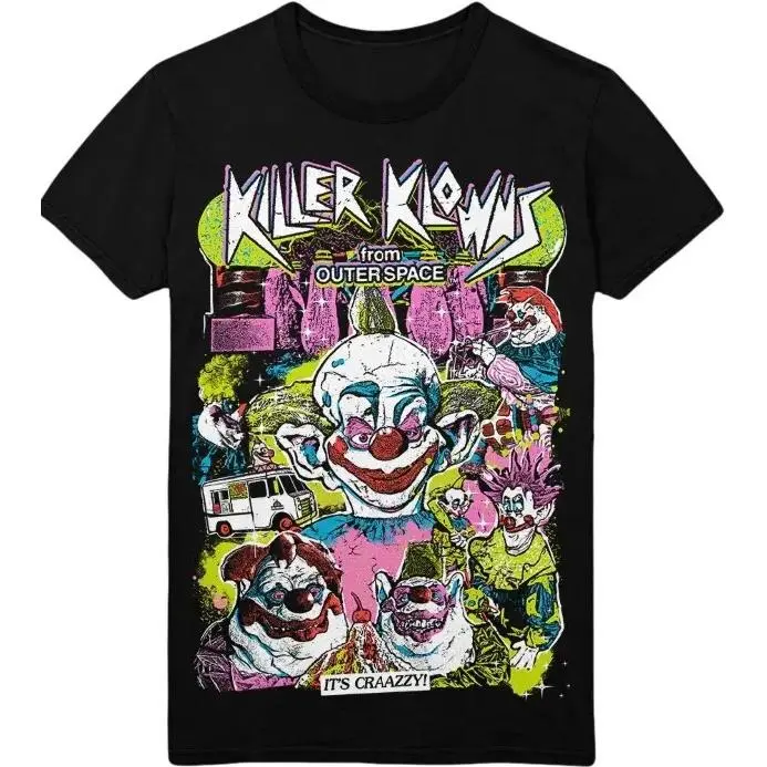 Killer Klowns Classic Horror Movie Graphic Tee Unisex Short Sleeve Tshirt S-4XL 100% Cotton Crewneck Menswear Top streetwear Cotton Printed Round Neck T-Shirt