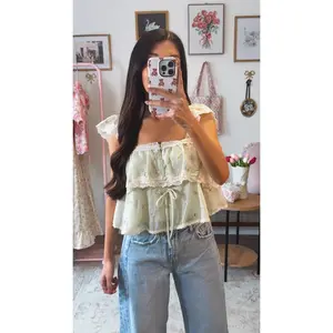 Blooms and Lace Top (Sage Green)