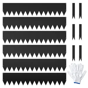 6 Pack Cor-Ten Steel Landscape Edging, Garden Perimeter, 40" L x 8" H Strips, Hammer-in Galvanized steel Corten Edging Border - Edge for Lawn Yard, 20Ft