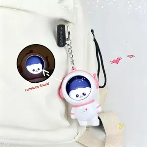 "iloveyou" Couple Astronaut Car Keychain Pendant, Starry Sky Design, Sunset Light Feature, Heartwarming Gift for Couples