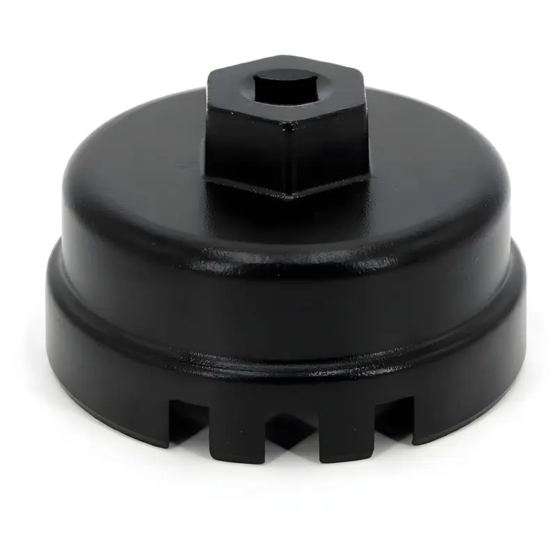 High-Quality Durable Construction Aluminum 64mm 14-Flute Oil Filter Cap Wrench Removal Tool, Automotive Maintenance Tools for Toyota (2009-2015 Corolla, Camry, RAV4, 4 Runner, Tundra, Highlander, Avalon, Matrix) & Lexus, Scion 2.5-5.7L Engines