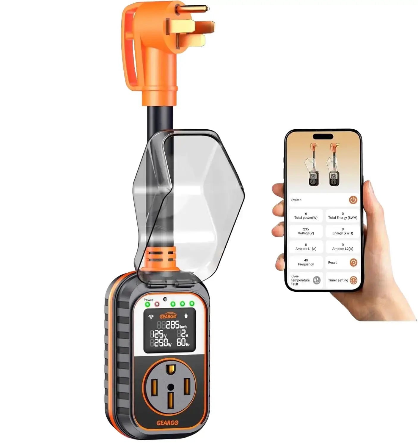 50A Smart RV Surge Protector with Bluetooth Monitoring | 18,000J