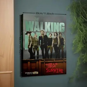 2D Print, 1-piece set Walker Team Wooden Frame Canvas Painting - 2D Print, Vintage Horror TV Series Poster, Suitable for Fans, Ideal for Living Room, Bedroom, Office, Dormitory, Apartment Decoration, TV Series Poster, 2D Print