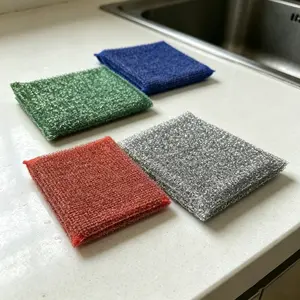 8-Piece Colorful Steel Wire Sponge Scrubber, Dual-Sided Cleaning, Durable and Hygienic, Ideal for Kitchen Use, Blue