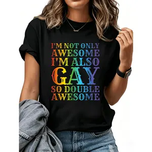 100% Cotton LGBTQ Rainbow Pride Gay Lesbian LGBT Pride T-Shirt 220g