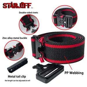 STARJIFF work belt metallic buckle, durable PP fabric, multi-purpose tool belt for repair, construction, outdoor sports, 145cm