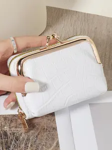 Women's Fashionable Plain Color Card Holder, Casual Versatile Zipper Card Holder with ID Card Window, Simple All-match Bag for Daily Life