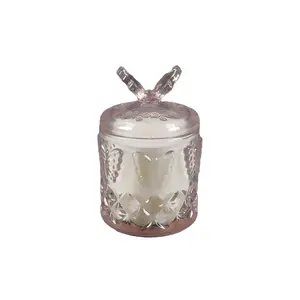 3.25" Glass Candle with Butterfly Lid - Peony 7 oz