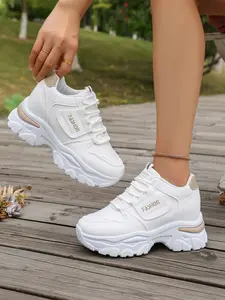 Inner Heel Dad Shoes, Thick Sole Anti-Slip Casual Sports Shoes for Women, Invisible Height Increase 6cm, Slimming and Versatile