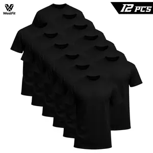 12-Pack $39.99 The more you buy,the lower the price. Stock up! Men's Black Crew Neck T-Shirt,Short Sleeve,Comfort Fit undershirts basic T-shirt Cotton Blend Basic Tee Easy Care Durable Menswear Top outdoorfun