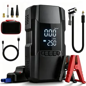 2026 Tire Portable Air Compressor & Car Jump Starter& Portable Power Bank Charger,  lighting,4 in 1, Car starting peak current: 3100A , Air compression0-150 PSI for Car, Motorcycle, Bike, Balls, Motorboat, Tablet PC, Phones and LED/SOS Light