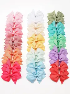 Minimalist Solid Color Bow Design Hair Clips, 30pcs/set Cute Bow Decor Hair Clips, Colorful Hair Accessories for Girls, Fashion Hair Accessories for Kids, Hairclips