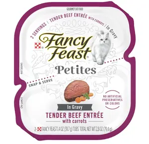 Purina Fancy Feast Gourmet Gravy Wet Cat Food, Petites Tender Beef With Carrots Entree - 2.8 Ounce (Pack of 12)