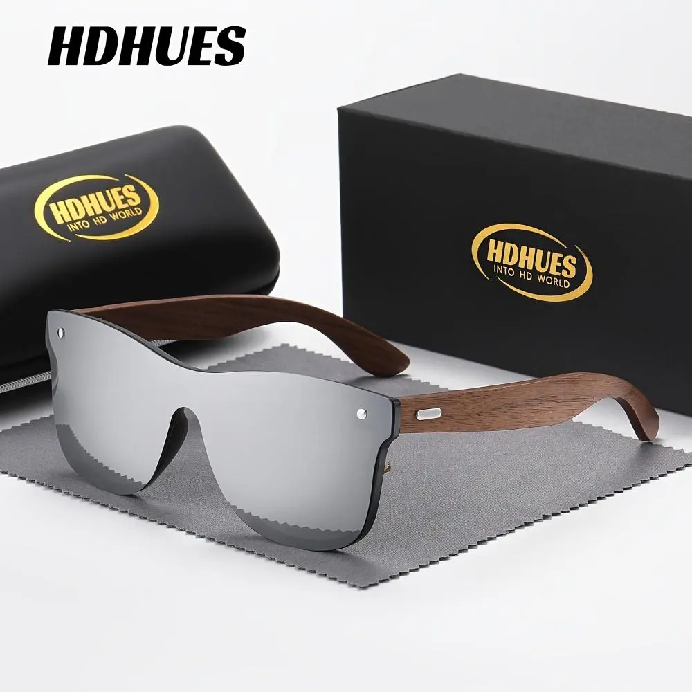 HdHues unisex stylish integrated bamboo wooden sunglasses high-end polarized wooden sunglasses colorful sunglasses