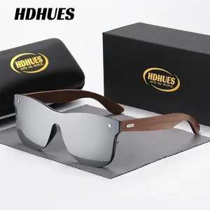 HdHues unisex stylish integrated bamboo wooden sunglasses high-end polarized wooden sunglasses colorful sunglasses