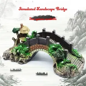 Aquarium Decoration Bridge, Resin Fish Tank Ornament, Turtle Climbing Platform, Arch Bridge, Aquarium Landscaping Decor
