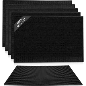 6PCS bar mat,bar mats for countertop,18 x 12 Inch Coffee mat,bar mats for Bartending,Coffee bar mats for countertop, Non Slip Waterproof Resistant Flexible