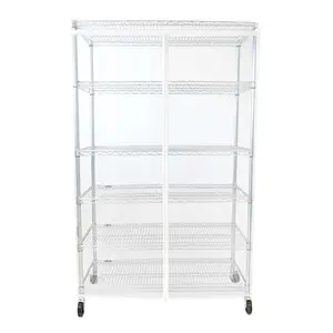 Storage Shelving Unit Cover, fits racks 36" W x 14" D x 54" H All Clear See Through PVC Organiser