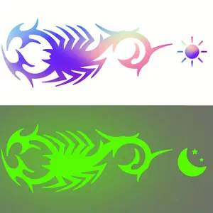 Night Glowing Scorpion Totem Animal Silhouette Night Light - Self-adhesive Motorcycle and Electric Car Stickers, Durable and High-quality Design for Night Driving Safety and Collision Warning, Motorcycle Stickers, Sticker Decals, Strong Graphic Design
