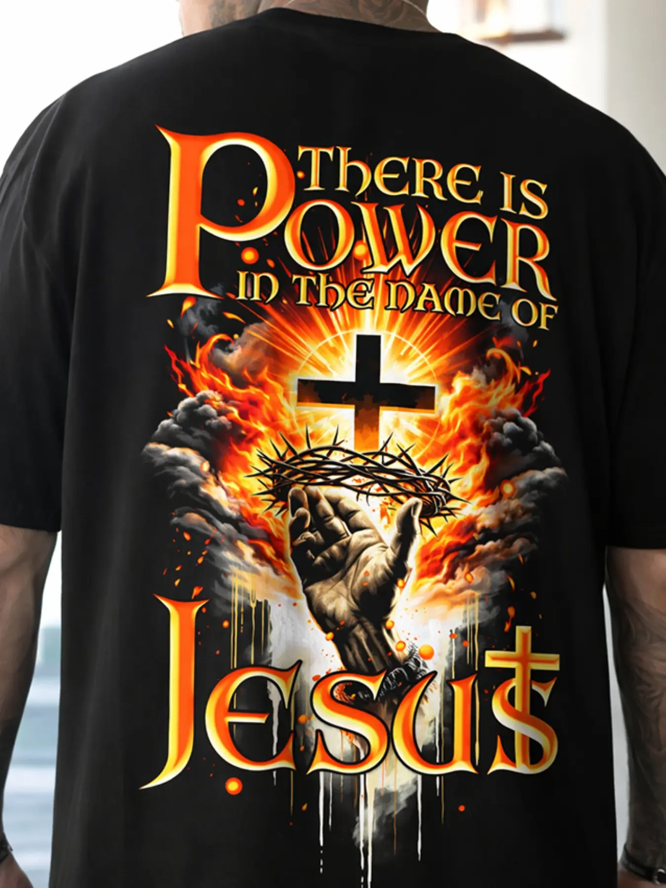 Men'S Christian Faith T-Shirt in Plus Sizes - Y2K Street Style, Featuring God'S Choice Print, Perfect for Church, Casual Outings, And As Christian Gifts - Machine Washable with a Crew Neck And Short Sleeves