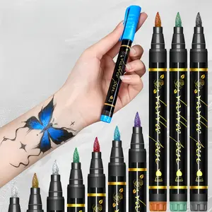 Temporary Tattoo Marker Pen Set, 10 Waterproof Body Paint Pens, Ideal for DIY Body Art & Painting, School Projects & Creative Activities