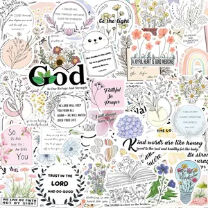 200pcs Inspired Christian Stickers, Jesus Bible Verse Stickers for Vision Board Water Bottle Laptop Scrapbooking Decals, Vinyl Prayer Board Supplies for Planner Christian Gifts Bible Journaling Study