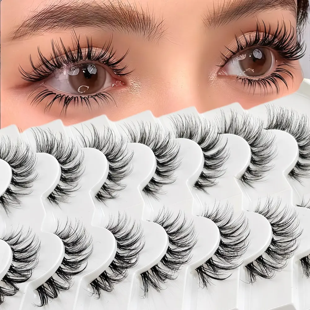Reusable & Lightweight Holiday Sparkle Lashes, Eyelash Tips, Perfect for Christmas & New Year Eve, Salon-Quality Makeup