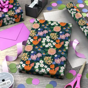 Hallmark Wrapping Paper Mini Roll (Wildflowers) for Birthdays, Mother'S Day, Bridal Showers, Any Occasion - 40 Sq. Ft. Hallmark