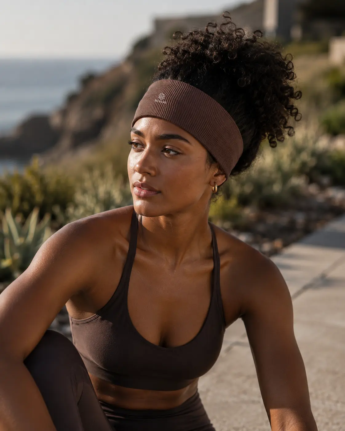 Brown Studio Ribbed HeadBand