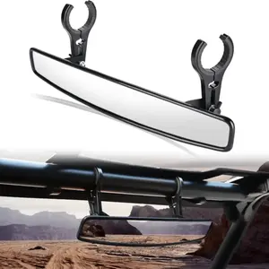 Nilight UTV Rear View Mirror 15in Wide Clear Convex Center Mirror with 3/4in 1.75in or 2in Clamps for Polaris RZR PRO XP R Pioneer Can Am Commander Maverick Kawasaki