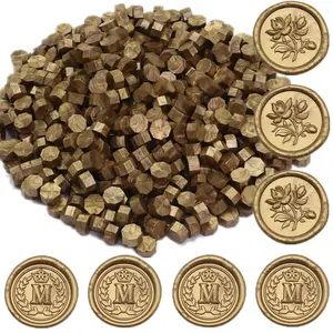 Antique Gold Wax Seal Beads, 400Pcs Sealing Wax Beads, Octagon Wax Sealing Beads, Vintage Gold Sealing Wax Beads Set for Wax Seal Stamp, Gift Wrapping, Letter Sealing (Antique Gold)
