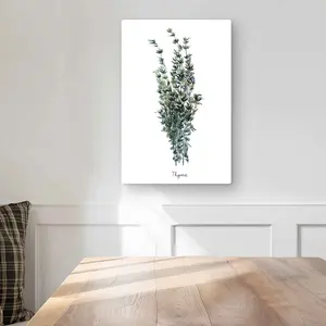 212 MAIN Gastronomy Green Aluminium Metal Print Wall Art - C1MP1218SQ4WX1, 12x18in Thyme Leaves Bundle, Lightweight Artwork, Home Decoration, Kitchen Room Decor, Ideal Gift