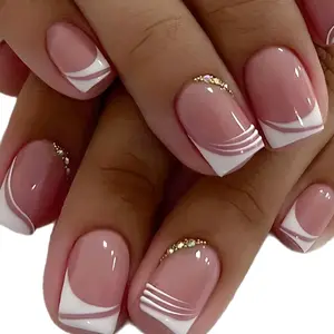 Set of 24 Short Square Nail Products - Glossy Finish as Described in Provided Information Press-On