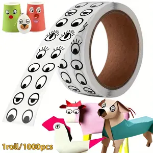 Eye Sticker Labels Roll, Self-Adhesive Eye Stickers for DIY Crafts, Home Easter Decorations, Thanksgiving, Christmas, Winter Party Supplies