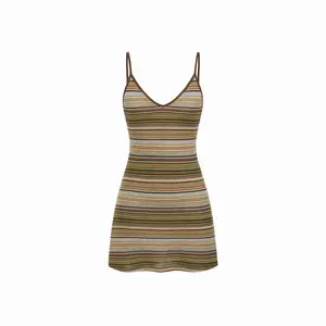 Cider Knit V-neck Striped Flared Mini Dress SwimWeek