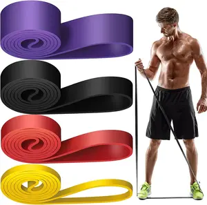Elastic band fitness men's resistance band tension band strength training assist band pull up auxiliary band women's elastic rope yellow red black purple
