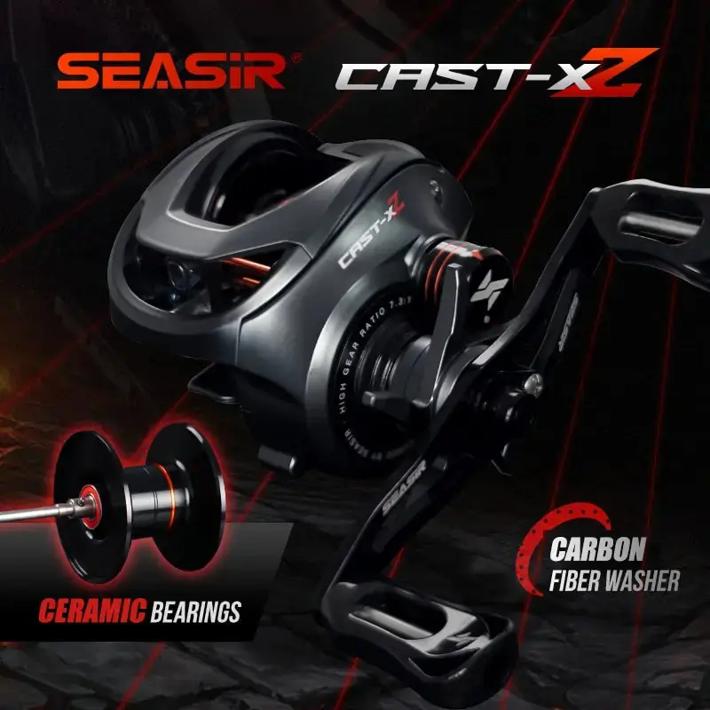 High-Speed Baitcasting Reel – 7.3:1 Gear Ratio with Ceramic Hybrid Bearings