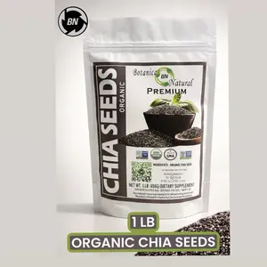BN 1lb Chia Seeds Raw Organic Non GMO,Vegan, Gluten Free Delicious Flavor