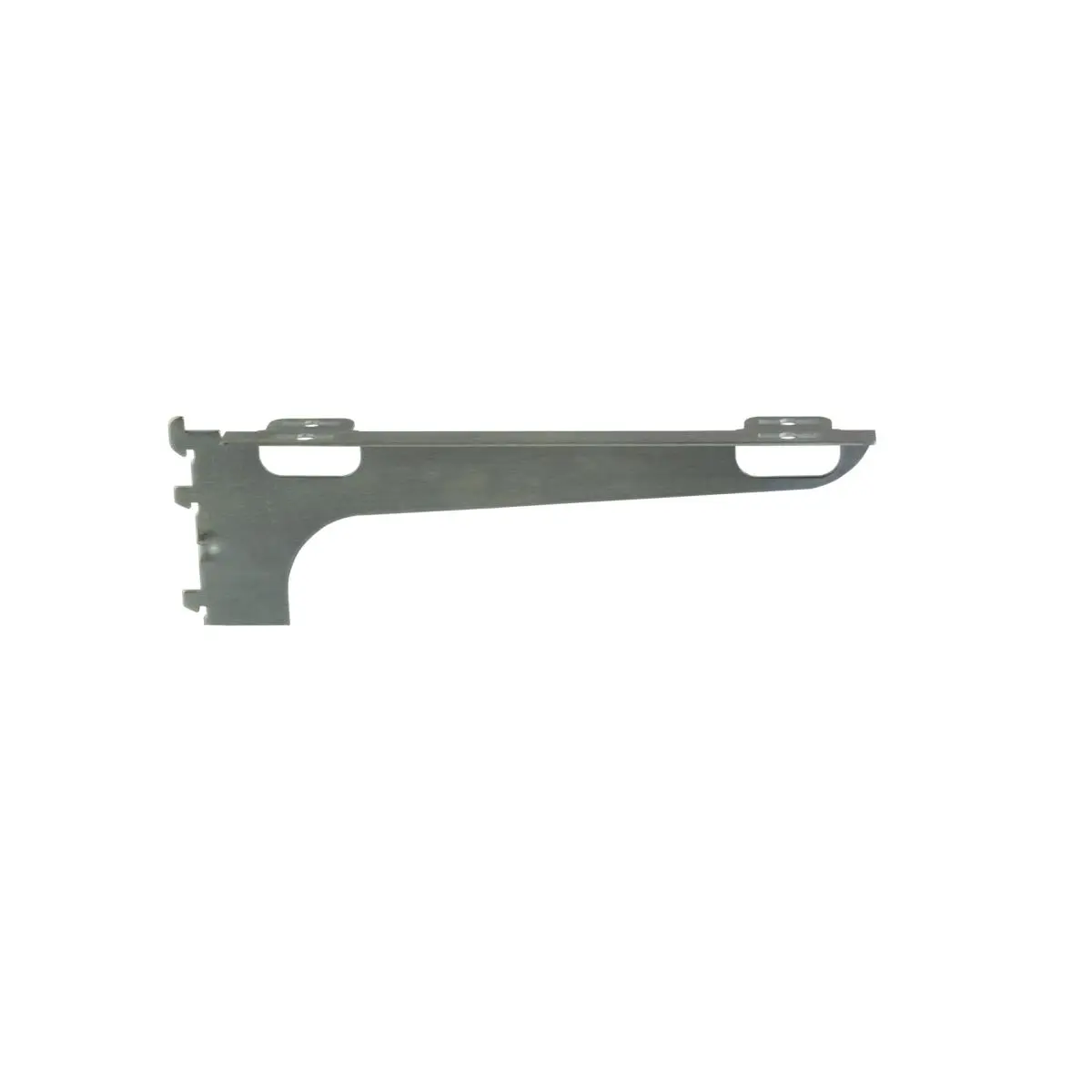 Econoco Wood Shelf Bracket - 12 in. Center Mount, Satin Zinc Finish, Universal Slotted Standards with 1/2" Slots on 1" Centers & Screw Holes, Household Appliance Accessory for Stable Support