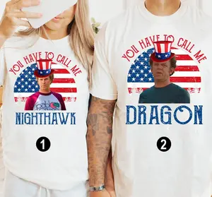 Step Brothers Couple 4th Of July Shirt, Dale Doback You Have To Call Me Dragon, NightHawk ,Boats Hoes And Freedom Parody Step Brothers T Shirt