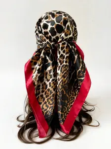 High-Quality Leopard Print Silk Scarf, Retro Multifunctional Headscarf, Y2K Streetwear Warm Essential, Casual All-Season Accessory, Head Wrap
