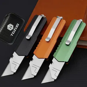 Aluminum Alloy Utility Knife Multifunctional Knife with 10 Spare Blades, Handmade DIY Paper Cutting Outdoor Camping Hunting Knife, Dual Material Design, Lightweight Tools, Portable Hand Tools