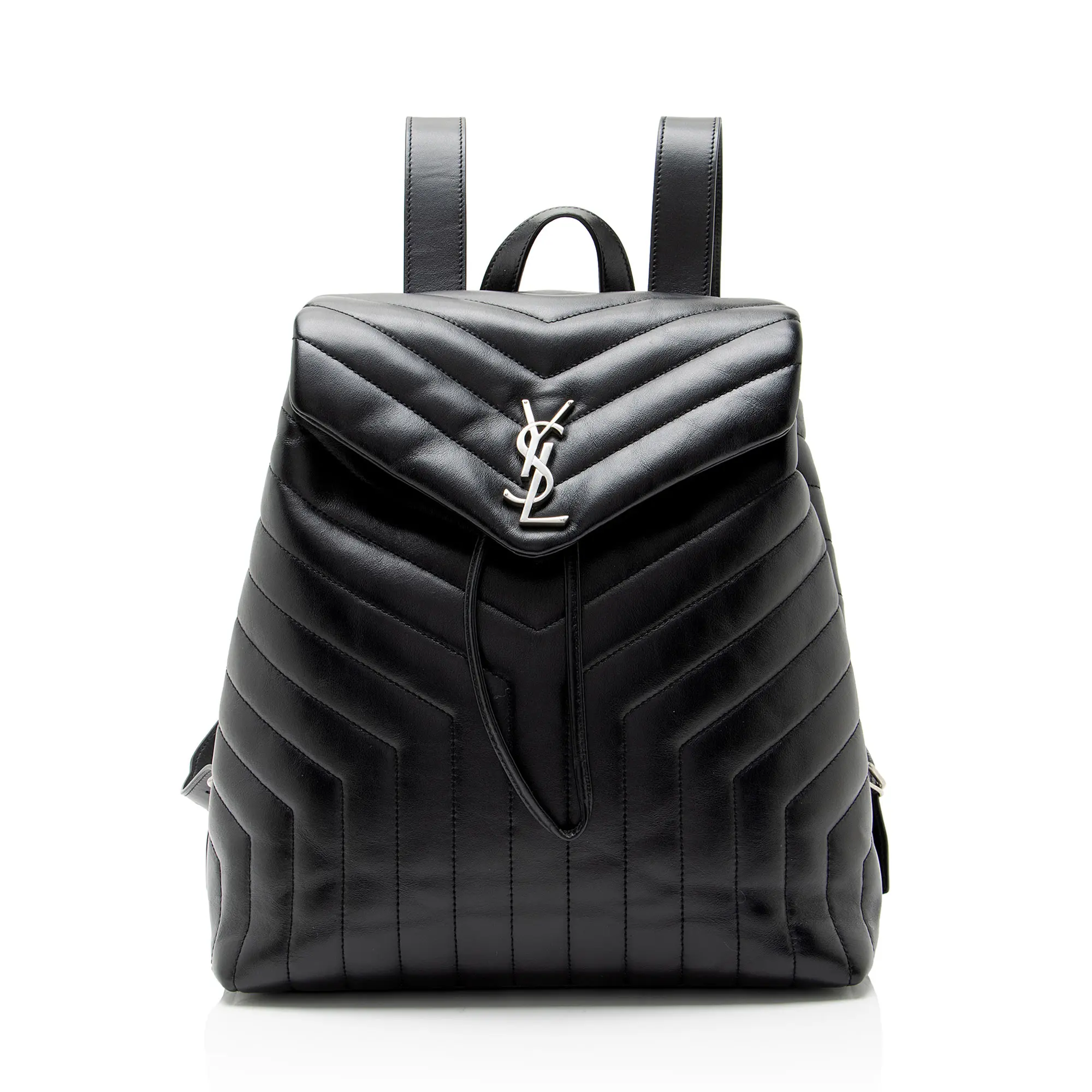 Pre-owned Yves Saint Laurent Calfskin Backpacks Saint Laurent Matelasse Monogram LouLou Medium Backpack