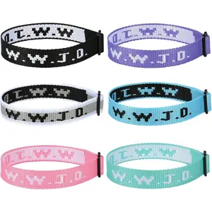 6 count WWJD Christian Bracelet for Women Men, Christian  Gifts Adjustable Wristbands Pack, WWJD Bracelets Bulk - What Would  Do Bracelet