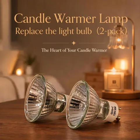 Candle Heating Light Bulb - (Replacement Bulb for Melting Wax Candle) Pack of 2, 120V-50W, Candle/Scented Lamp, Essential Replacement Bulb