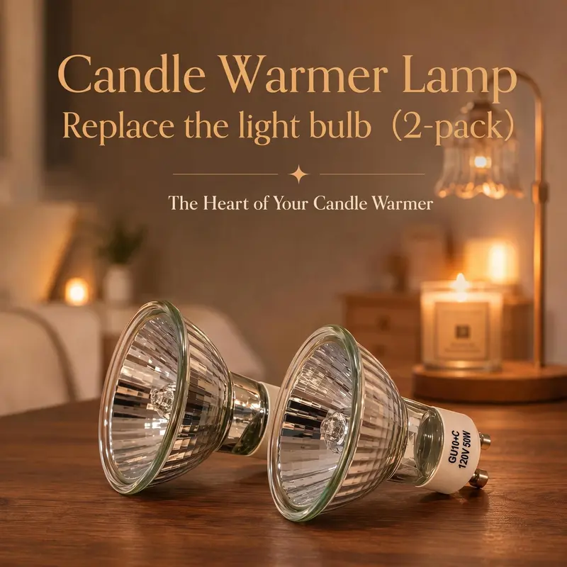 Candle Heating Light Bulb - (Replacement Bulb for Melting Wax Candle) Pack of 2, 120V-50W, Candle/Scented Lamp, Essential Replacement Bulb