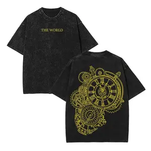 "THE WORLD" JoJo's Bizarre Adventure Anime Lightweight Acid Washed Tee, Gift For anime lover graphic tees men gifts graphic t-shirts Menswear Crewneck t shirt men's t shirts