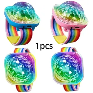 USB Rechargeable Disco Ball LED Light with Suction Cup，Portable Wearable Wrist Atmosphere Light, Stage Lamp, Rechargeable LED Colorful Sound Control Disco Light, Suitable for Ktv, Home Parties, Bars，etc